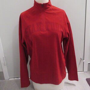 Stanford Univ Sideline Cardinal Red 1/4 Zip Long Sleeve Fleece Running Shirt Sml